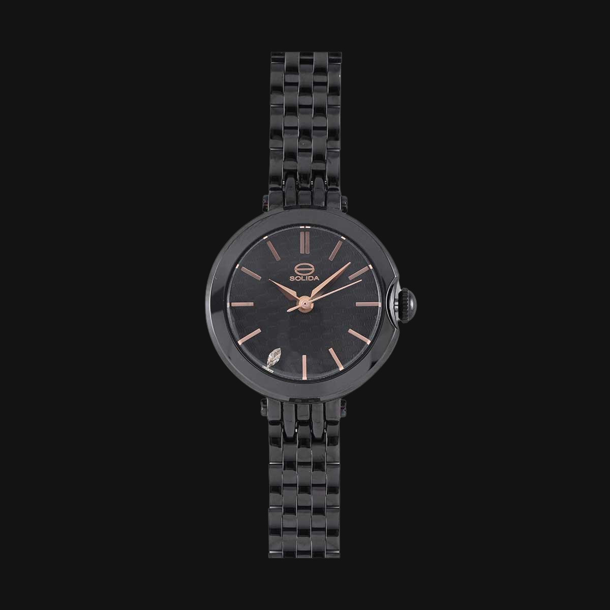 ساعت عقربه ای زنانه سولیدا مدل S4133L مشکی و رزگلد