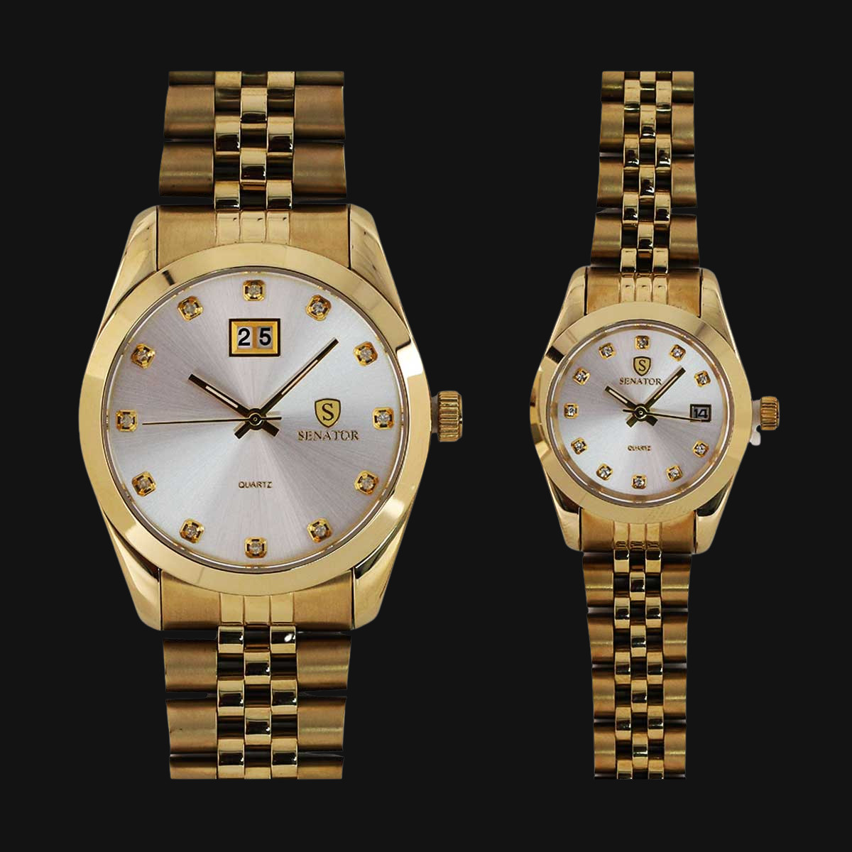 ساعت ست عقربه ای زنانه و مردانه سناتور رنگ طلایی ST1001G