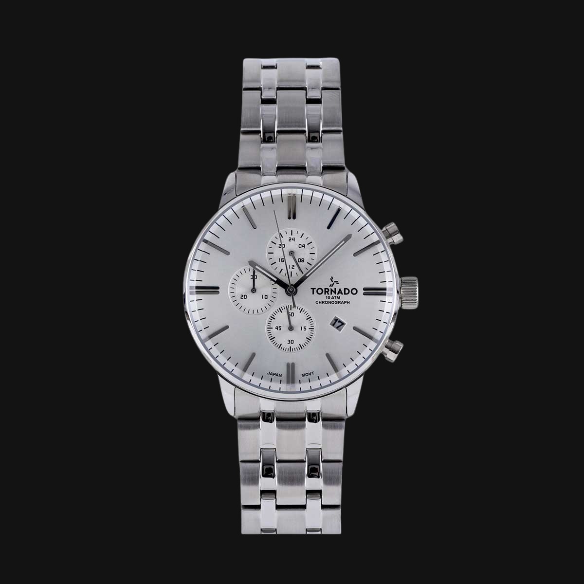 ساعت مچی مردانه عقربه ای تورنادو مدل T6102-SBSS سفید نقره‌ای