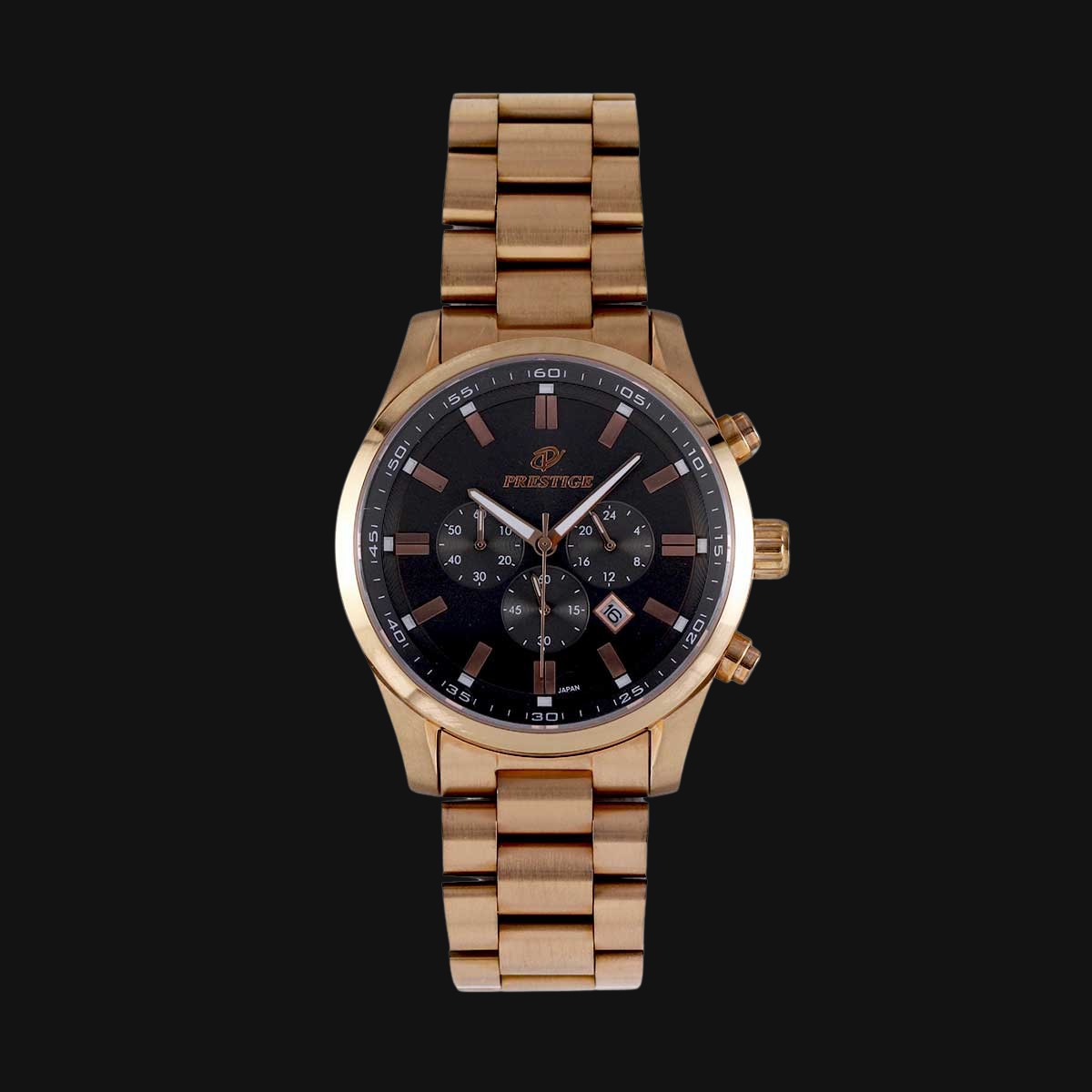 ساعت مچی مردانه عقربه ای پرستیژ مدل P9054M مشکی رزگلد