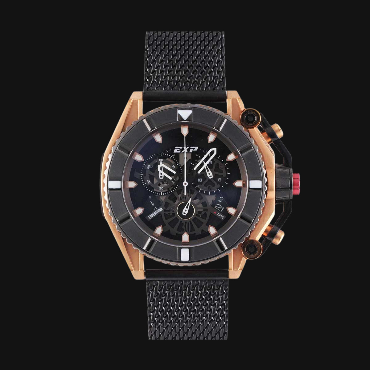 ساعت عقربه ای مردانه کوارتز اکسپدیشن مدل E3009M رنگ رزگلد