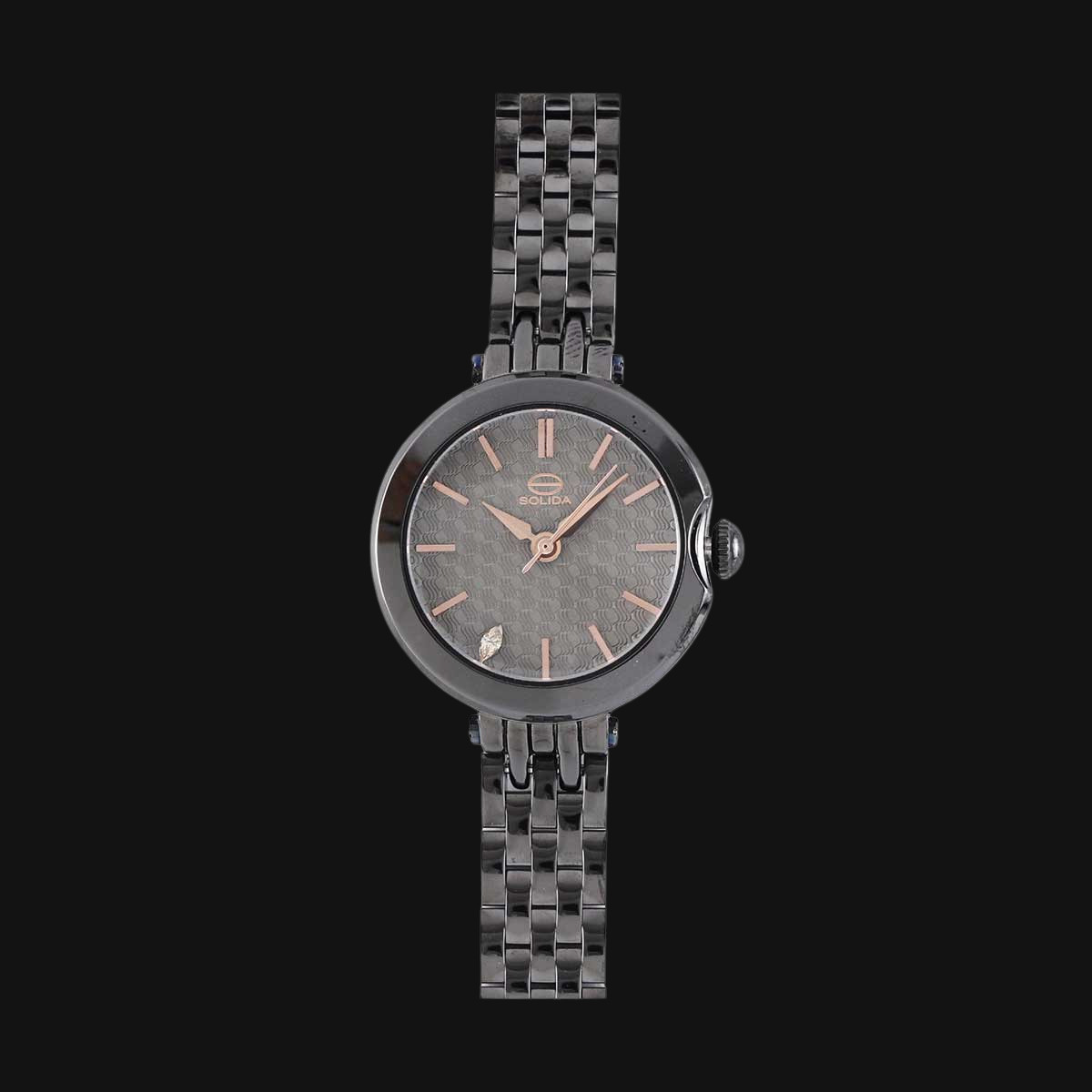 ساعت عقربه ای زنانه سولیدا مدل S4133L مشکی براق