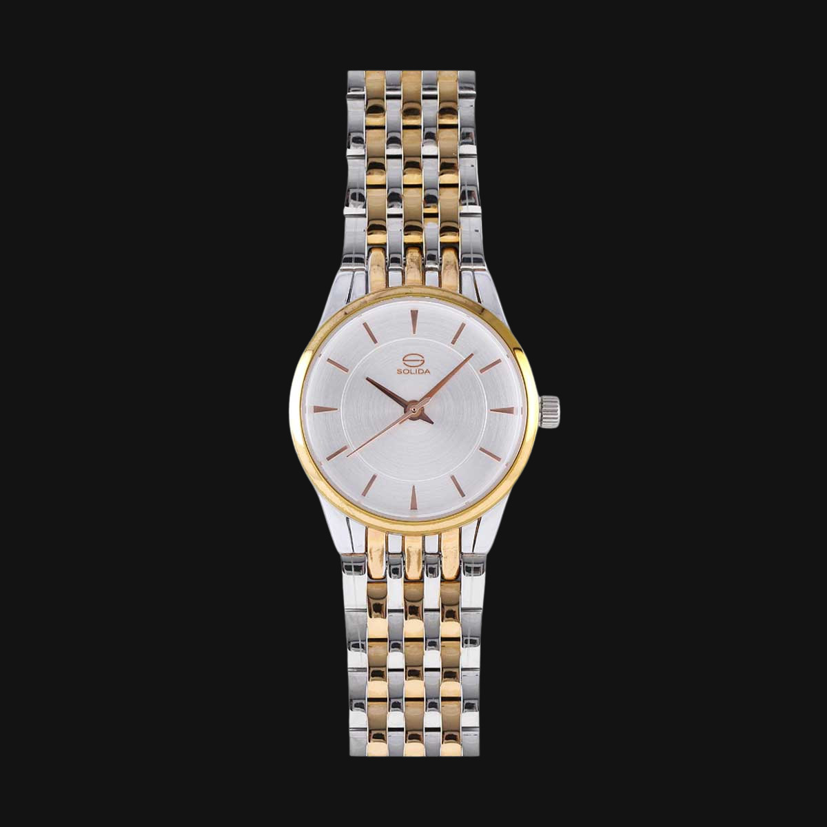 ساعت عقربه ای زنانه سولیدا مدل S4125L نقره ایی رزگلد