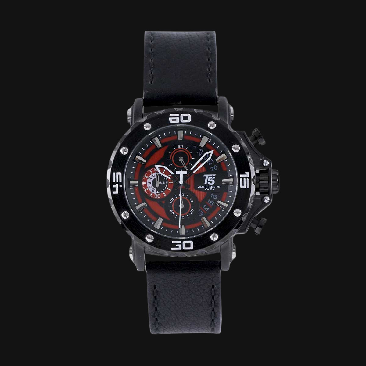 ساعت مردانه عقربه ای تی فایو مدل H3641G مشکی قرمز