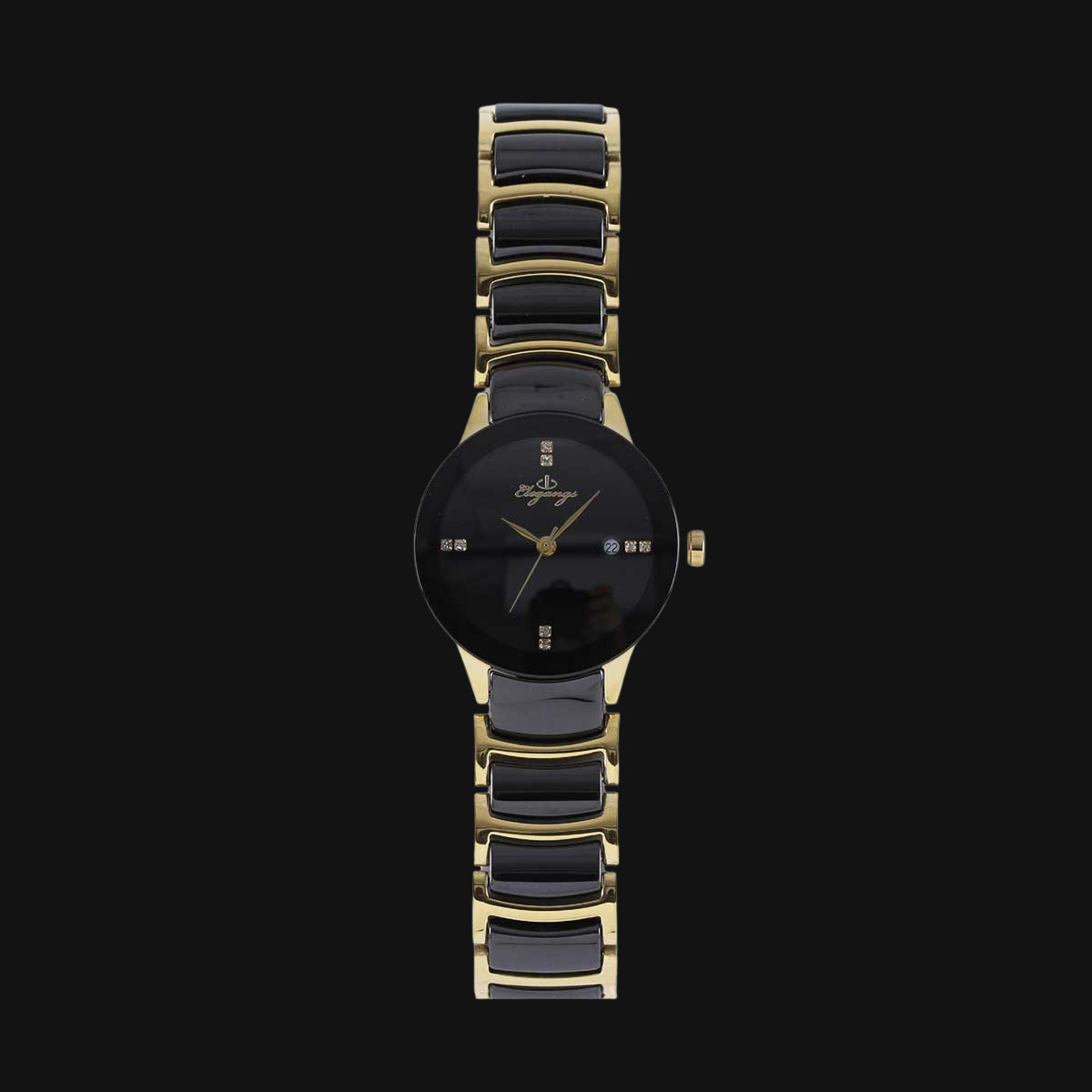 ساعت مچی زنانه عقربه ای الگنگس مدل SP8282-702 مشکی طلایی