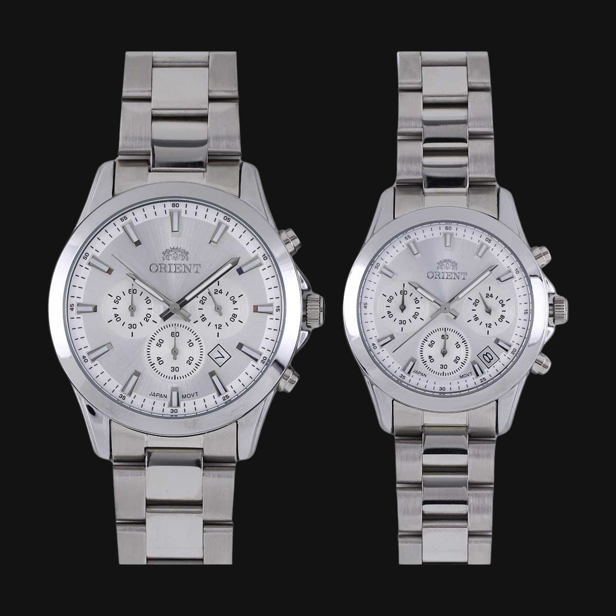 ساعت ست عقربه ای زنانه و مردانه اورینت نقره‌ای 1095G و 1095L