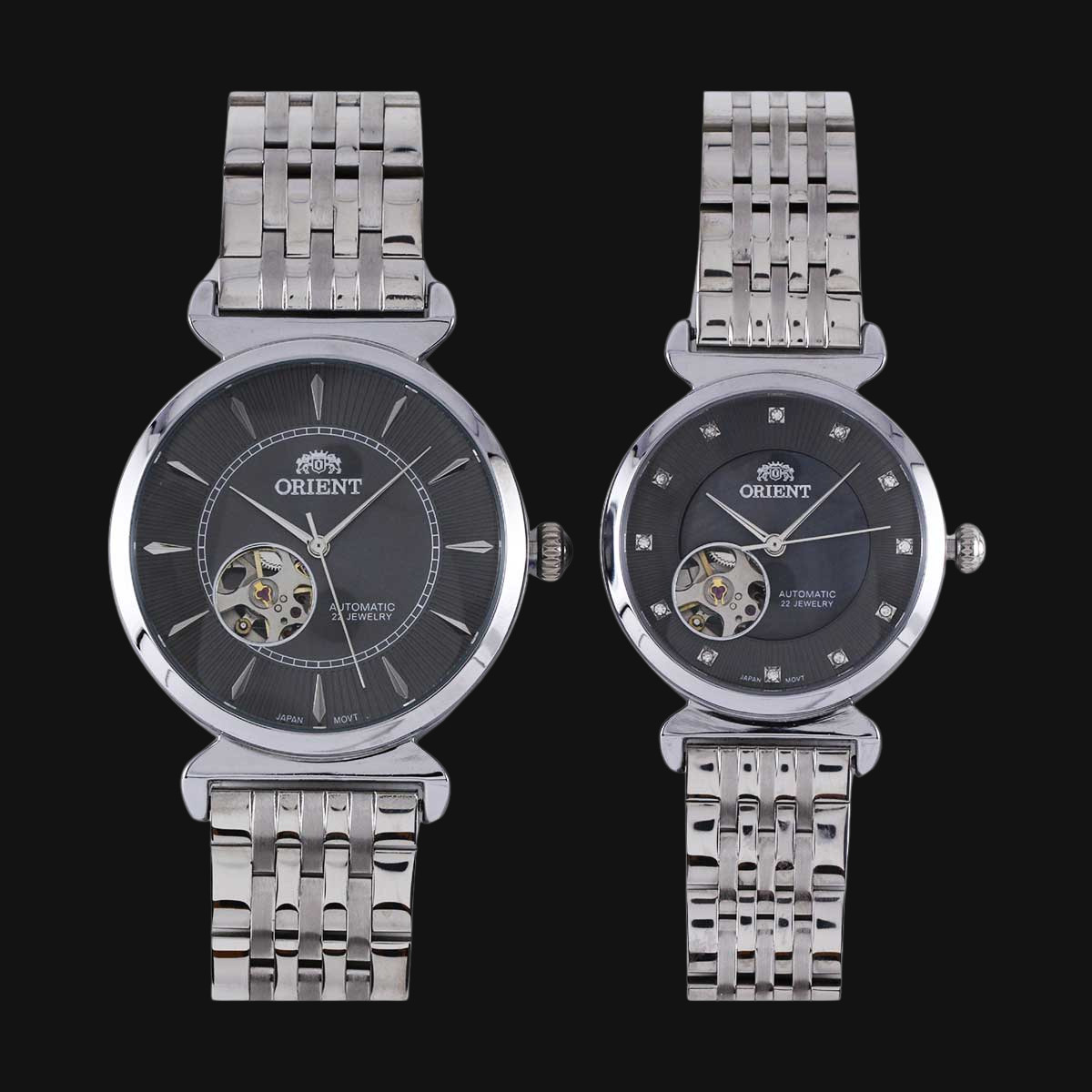 ساعت ست عقربه ای زنانه و مردانه اورینت نقره‌ای 1074G و 1074L