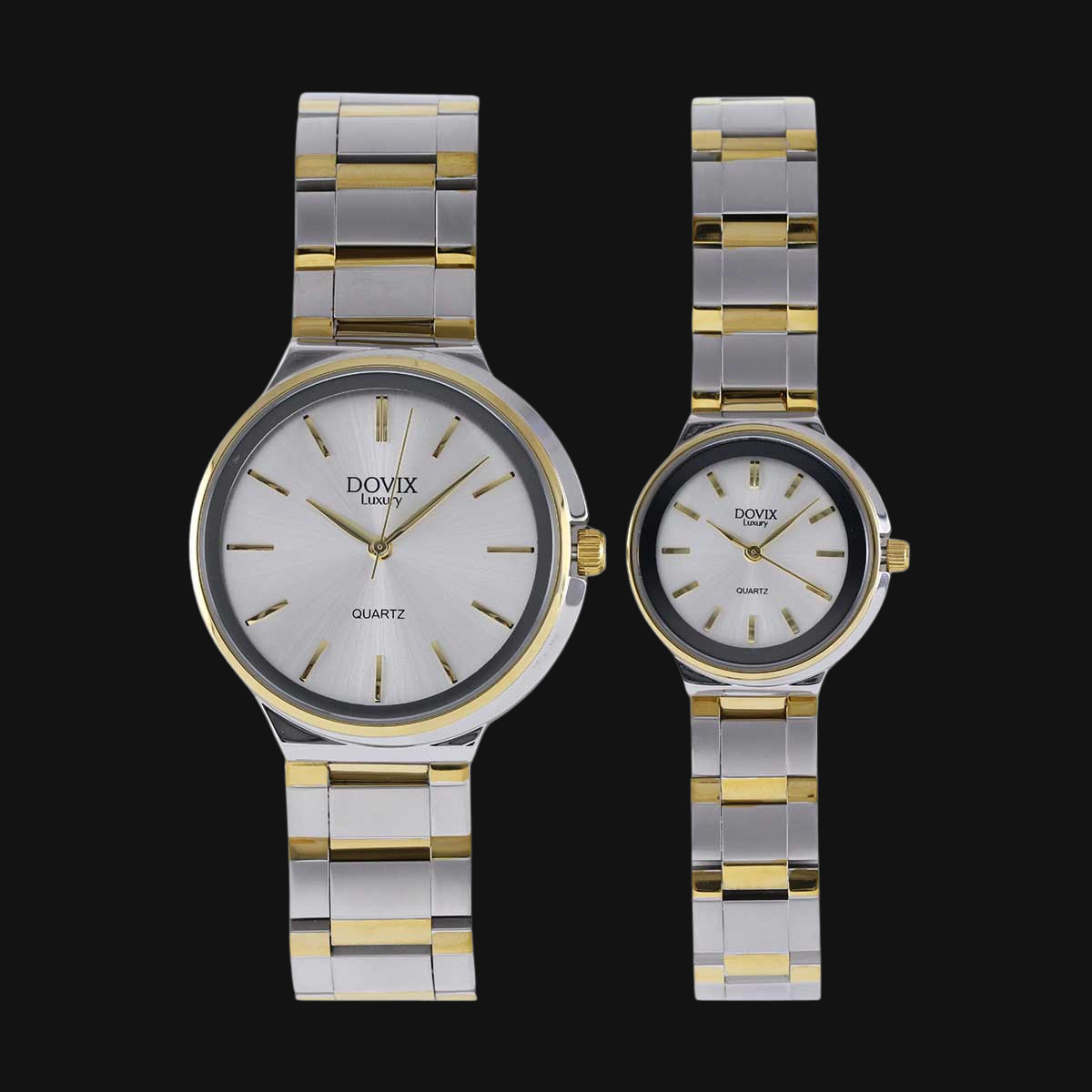 ساعت ست داویکس رنگ قاب نقره ایی طلایی 24039