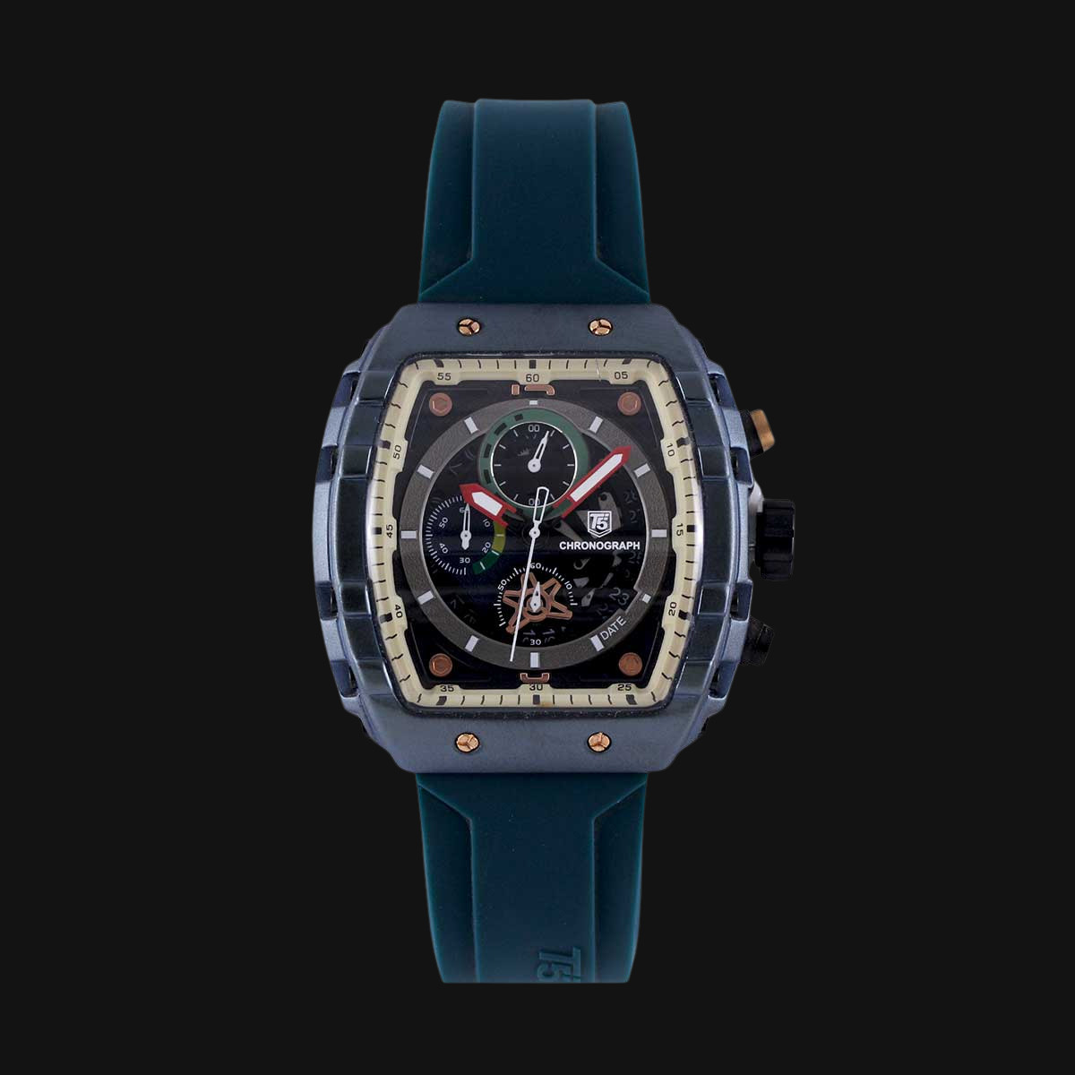 ساعت مردانه عقربه ای تی فایو مدل H3905G بند سیلیکونی سرمه‌ای