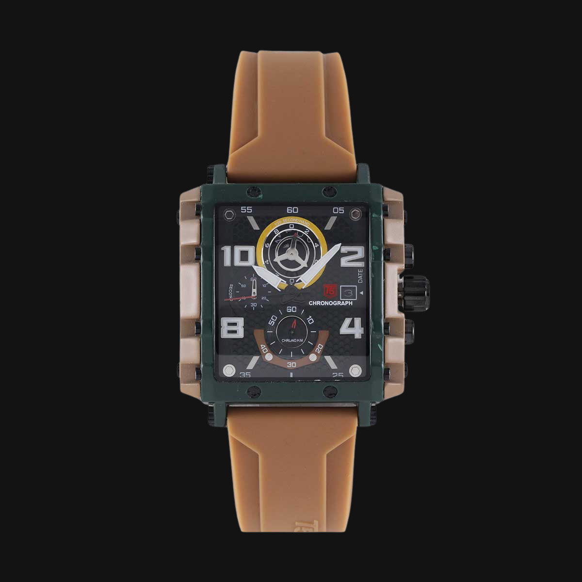 ساعت مردانه عقربه ای تی فایو مدل H3886G بند نسکافه‌ای