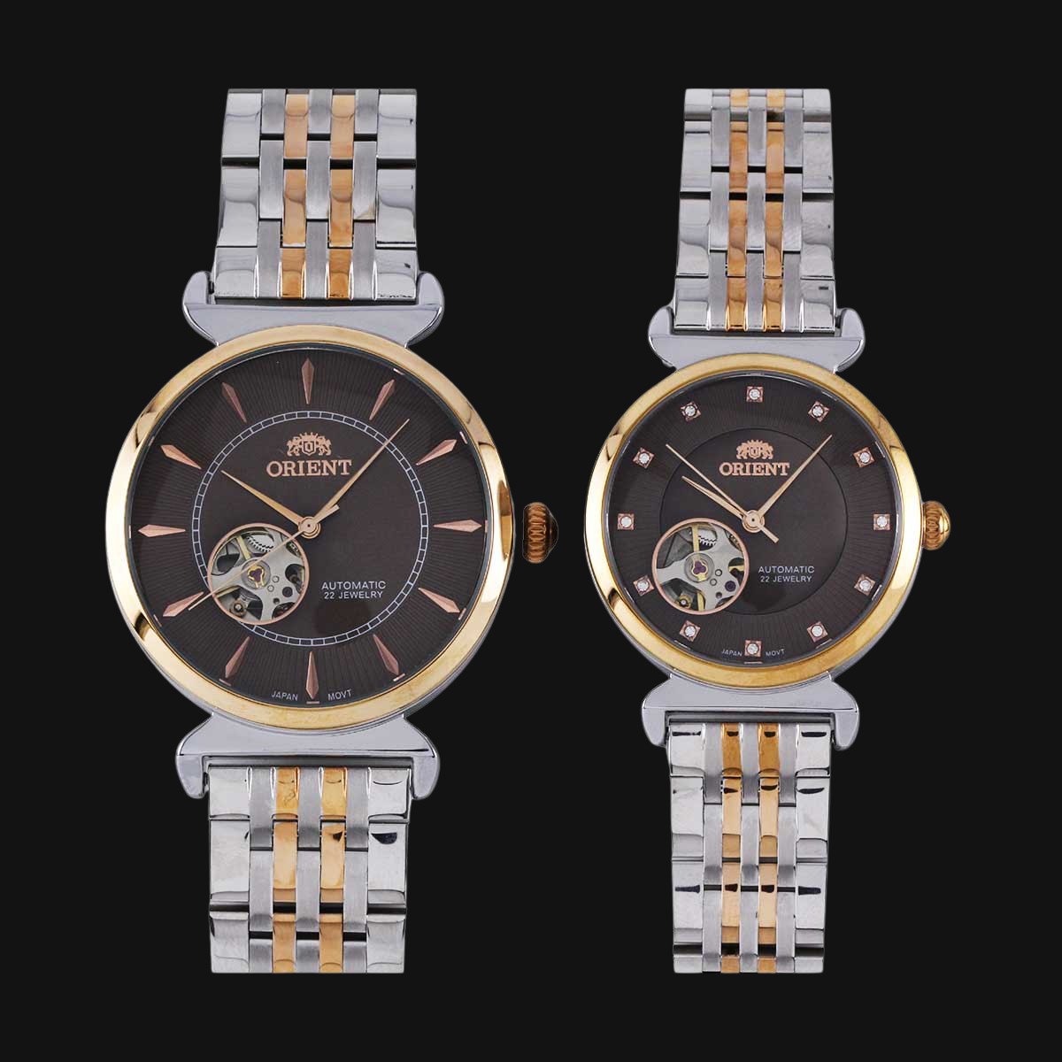 ساعت ست عقربه ای زنانه و مردانه اورینت نقره ایی رزگلد 1074G و 1074L