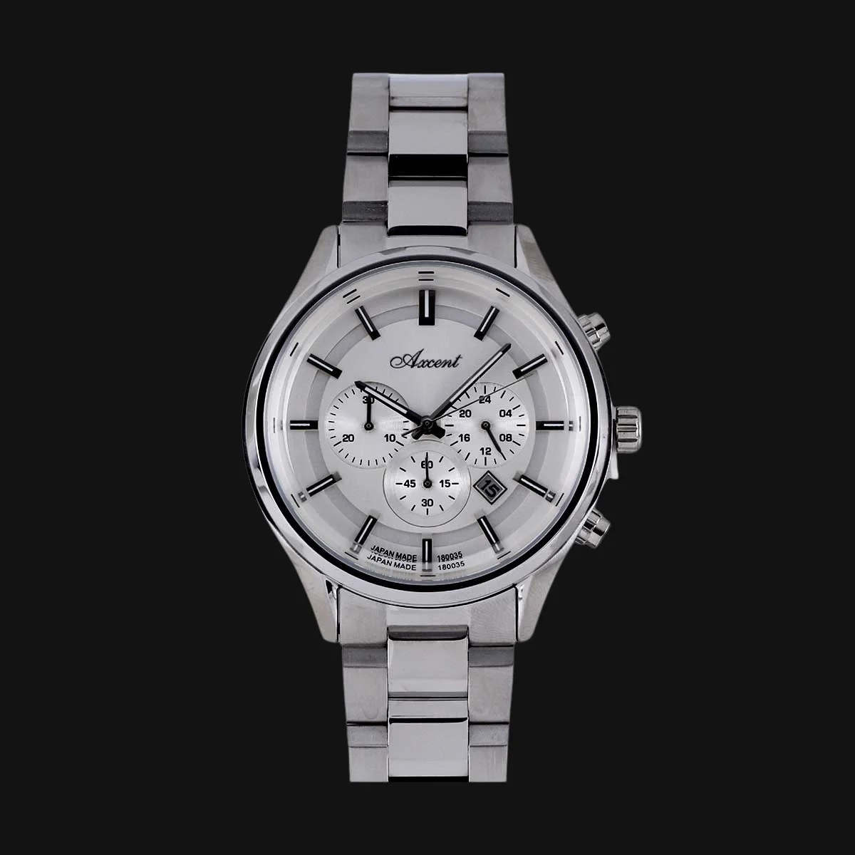 ساعت لوکس مردانه اکسنت مدل AX180035M سفید نقره‌ای