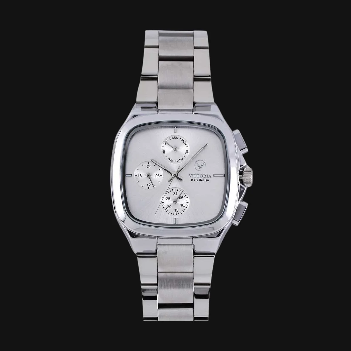 ساعت عقربه ای مردانه ویتوریا مدل VT3185 نقره ایی براق