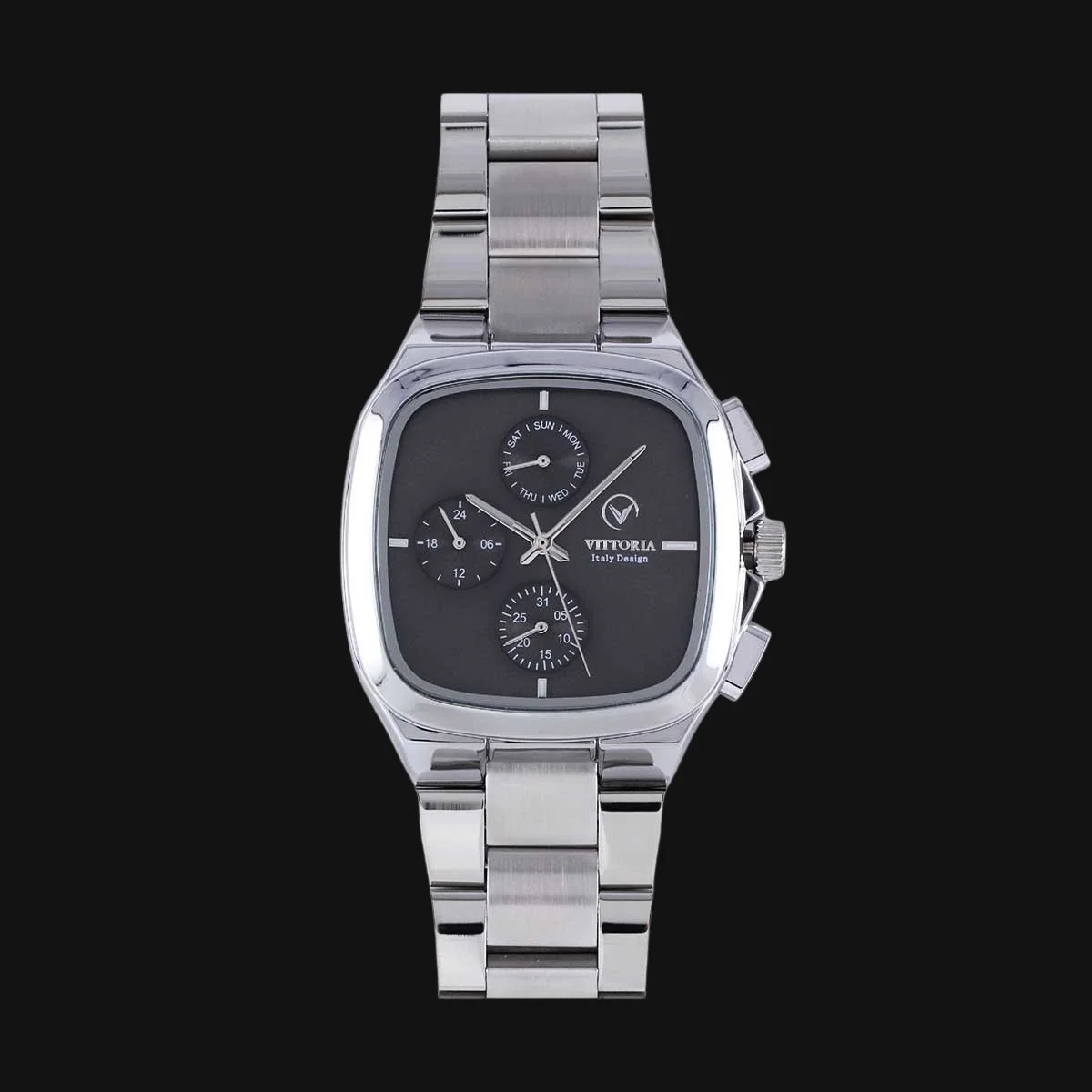 ساعت عقربه ای مردانه ویتوریا مدل VT3185 نقره‌ای
