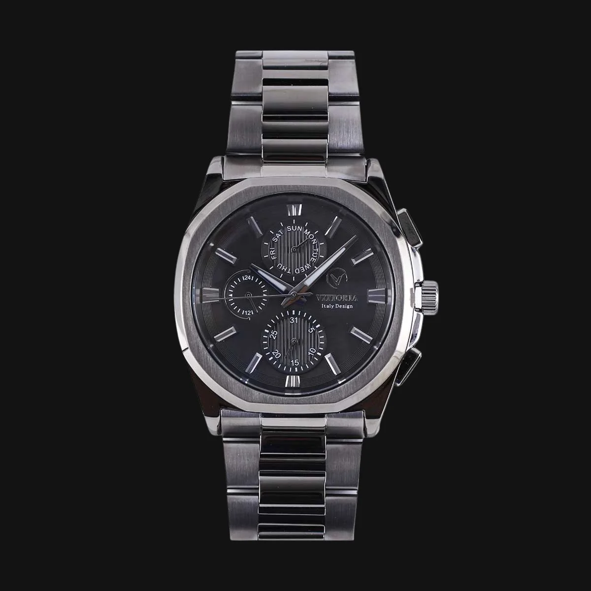ساعت عقربه ای مردانه ویتوریا مدل VT3408 مشکی مات