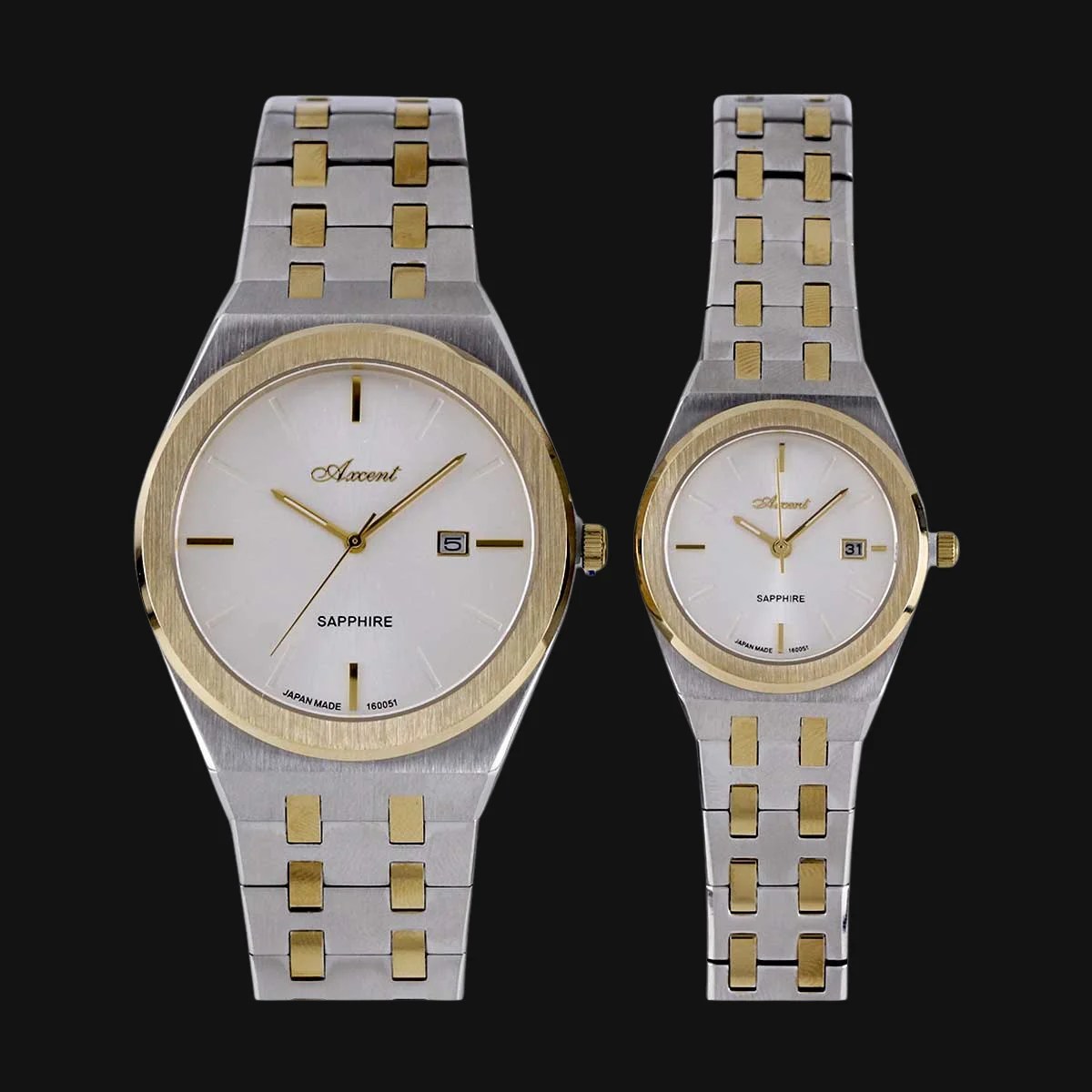 ساعت ست عقربه ای زنانه و مردانه اکسنت نقره‌ای AX160051M