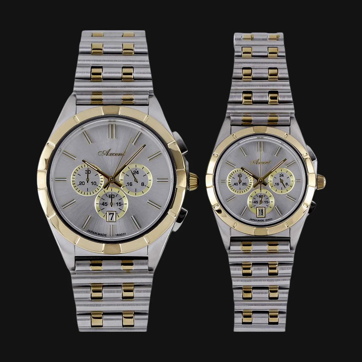 ساعت ست عقربه ای زنانه و مردانه اکسنت طلایی AX180031M