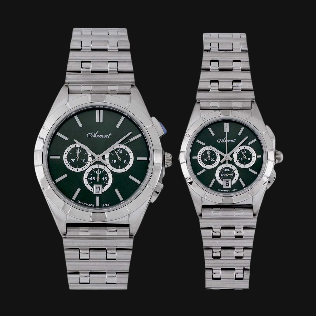 ساعت ست عقربه ای زنانه و مردانه اکسنت سبز AX180031M