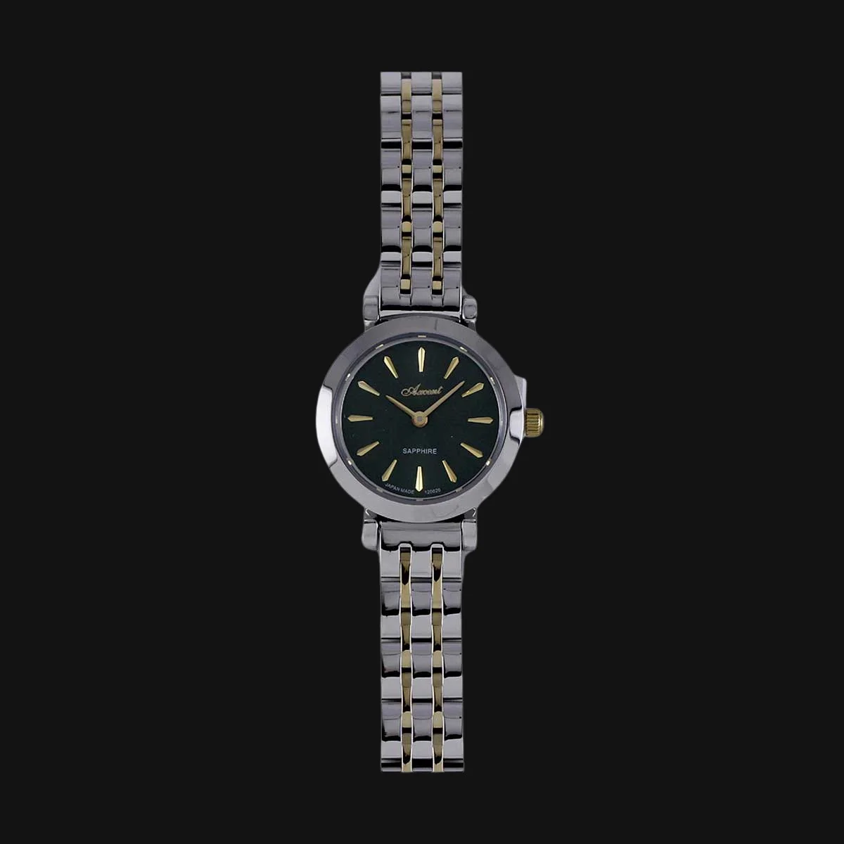 ساعت لوکس زنانه اکسنت مدل AX120020L سبز و طلایی