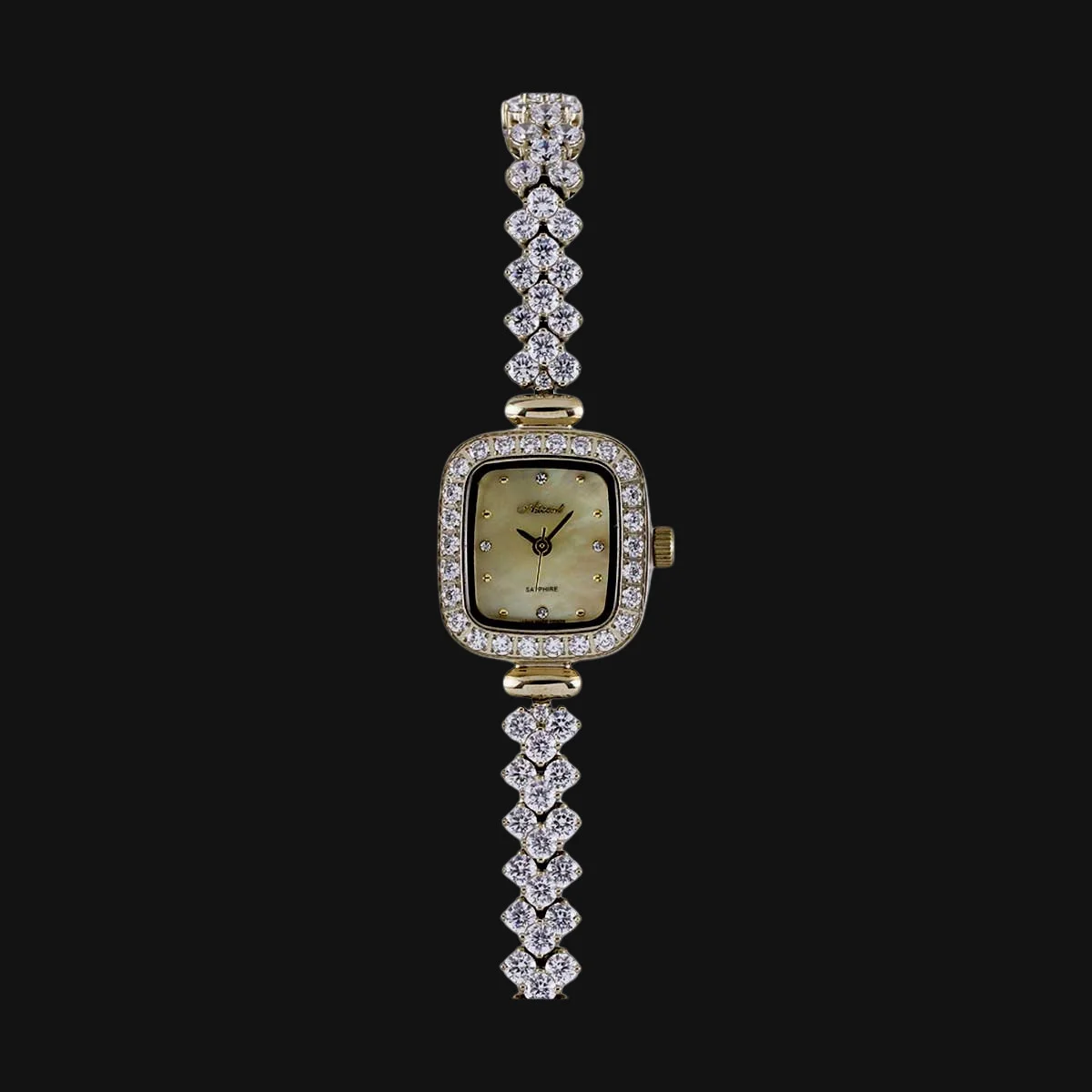 ساعت لوکس زنانه اکسنت مدل AX120028L نباتی صدفی