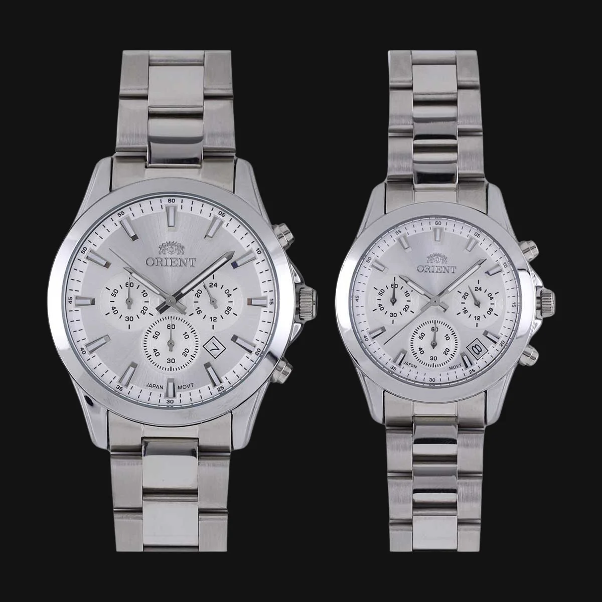 ساعت ست عقربه ای زنانه و مردانه اورینت نقره‌ای 1095G و 1095L