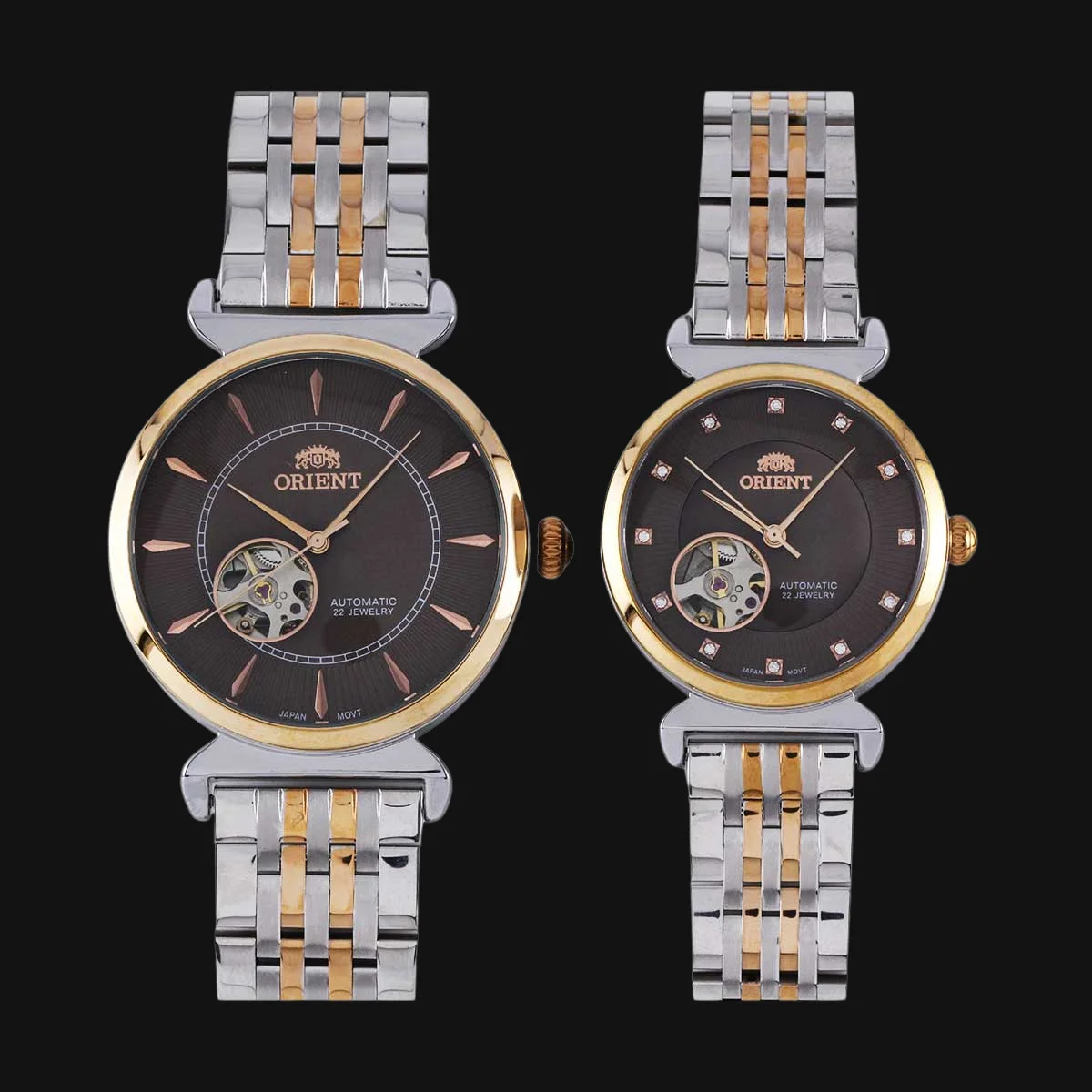 ساعت ست عقربه ای زنانه و مردانه اورینت نقره ایی رزگلد 1074G و 1074L