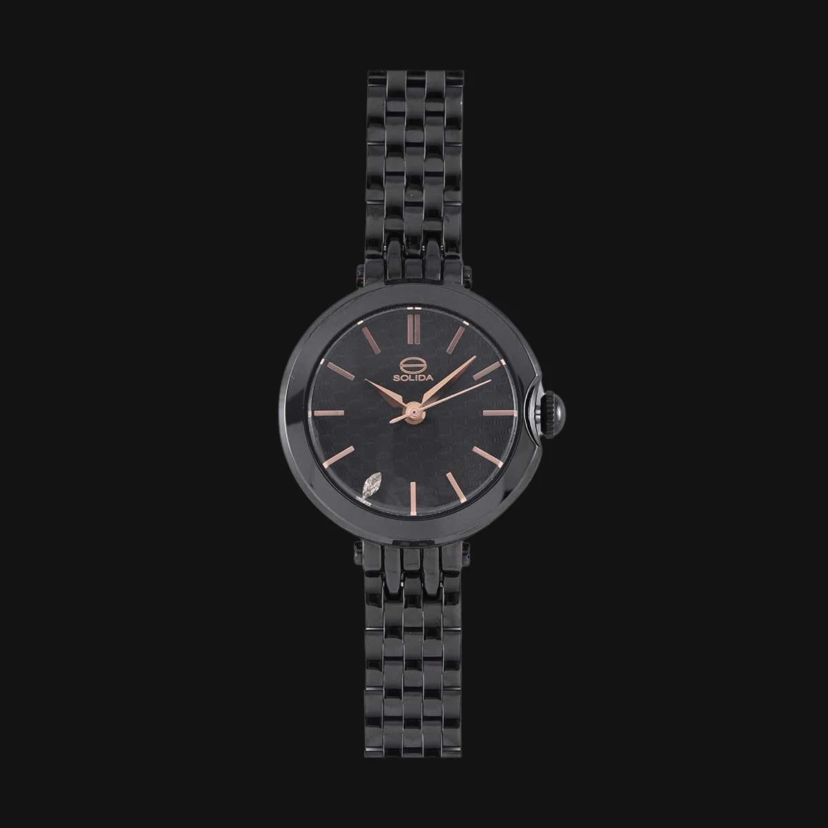ساعت عقربه ای زنانه سولیدا مدل S4133L مشکی و رزگلد