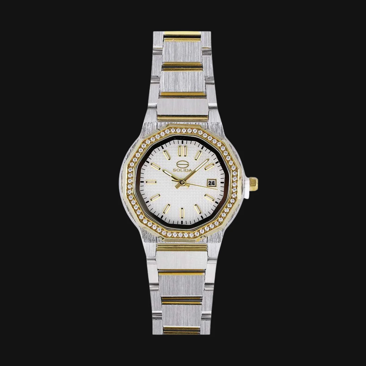 ساعت عقربه ای زنانه سولیدا مدل S5110L نقره ایی طلایی