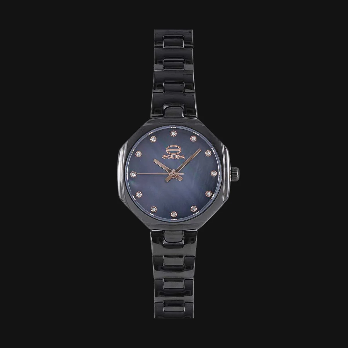 ساعت عقربه ای زنانه سولیدا مدل S5114L مشکی براق