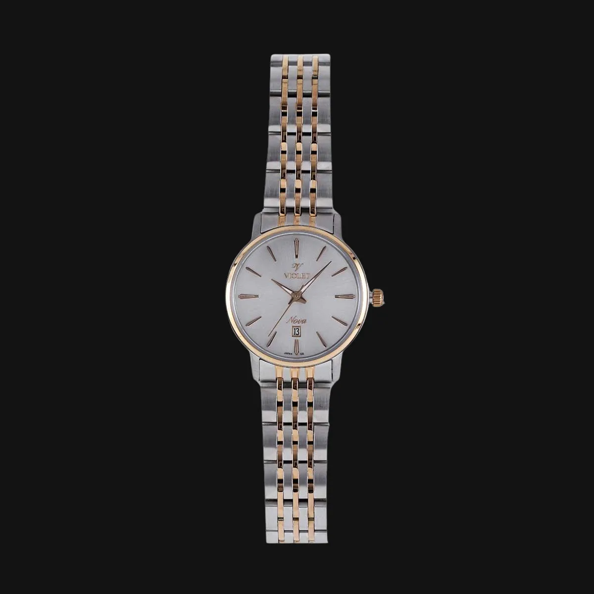 ساعت مچی زنانه عقربه ای ویولت نوا مدل B32764L/919 سفید رزگلد