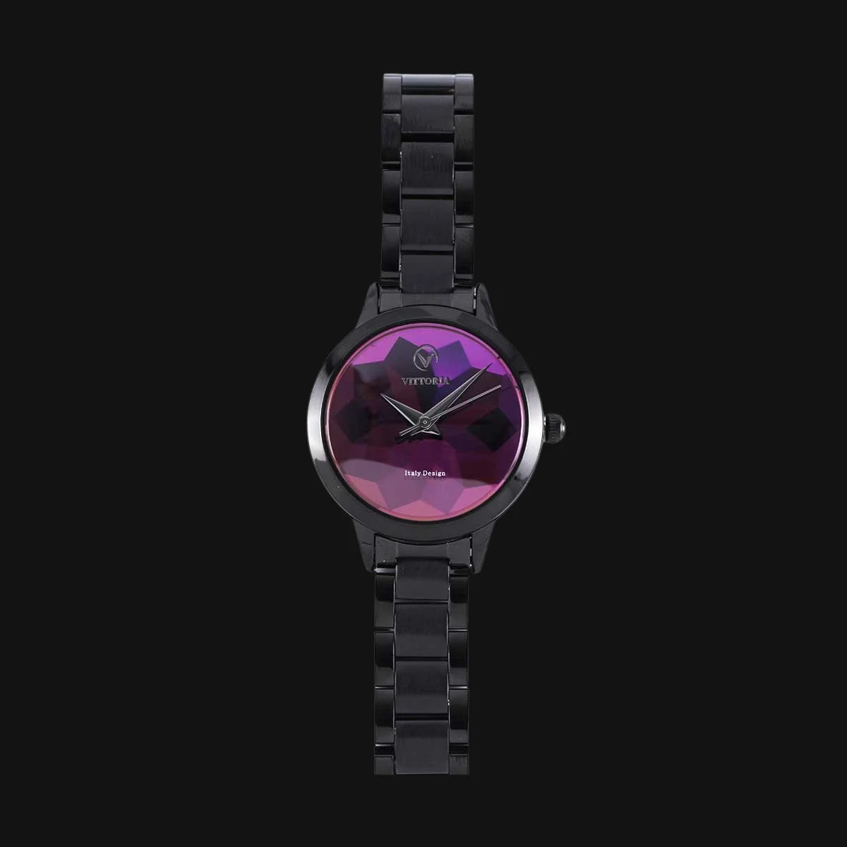 ساعت عقربه ای زنانه ویتوریا مدل VT3156 مشکی مات